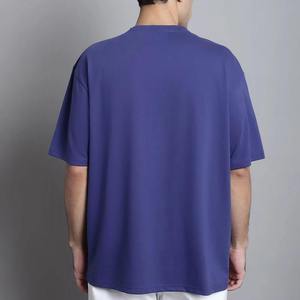 T-shirt streetwear color block col rond jersey impression en relief logo personnalisé OEM vente en gros - Product Image 6