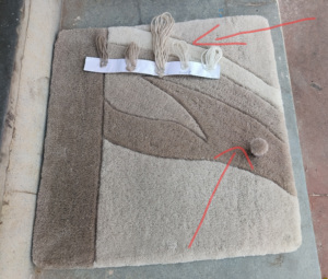 Tapis en laine tufté à la main, sculpté à la main - Product Image 3
