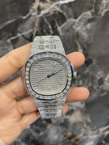 Reloj Mecánico Cuadrado con Incrustaciones de Moissanita, Caja de Acero Inoxidable, Resistente al Agua 30 Bar, Reloj de Pulsera para Hombre - Product Image 1