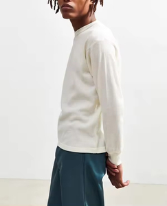 เสื้อยืดแขนยาวคุณภาพดีที่สุดสำหรับผู้ชาย ผ้าฝ้าย 100% ระบายอากาศได้ดี สีพื้น รับสกรีนโลโก้ แห้งเร็ว สไตล์ลำลอง สตรีทแวร์ - Product Image 3