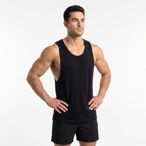 Men Gym Fitness <b>Stringer</b> Tank Top Scoop Neck Bodybuilding Trainer <b>Vest</b> Top Cotton Men Workout Wear Breathable <b>Stringer</b> <b>Vest</b> - Product Image 1