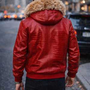 High Quality Casual Winter Fashion Men's Genuine Cow Leather <b>Jacket</b>-<b>Zipper</b> Front Logo Turn-down Collar <b>Pockets</b> Customized Design - Product Image 1
