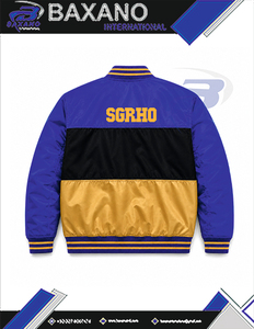 Chaqueta Deportiva Bordada de la Hermandad Sigma Gamma Rho para Mujer, Ropa Griega Vintage Azul y Amarilla, Chaqueta Deportiva SGR - Product Image 6