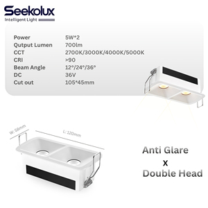 현대식 실내 매립형 선형 LED 그릴 조명 매립형 다운라이트 5W 10W 20W 눈부심 방지 알루미늄 COB 천장 그릴 다운라이트 - Product Image 3