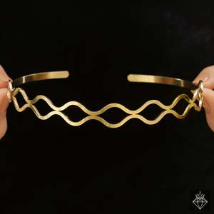 Collar con colgante de moda de collar antideslustre chapado en oro geométrico PRAO - Product Image 3