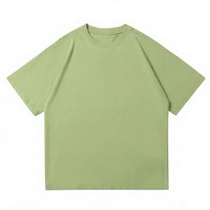 Men's <b>Olive</b> <b>Green</b> Cotton <b>T</b>-<b>Shirt</b> Short Sleeve O-Neck Oversized Casual Solid Color Jersey Knitted Plain Dyed Beazer Sports 220g - Product Image 1