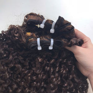 Alta calidad Pixie Curl cabello vietnamita cutícula alineada venta al por mayor precio de fábrica cabello para mujeres cabello asequible chocolate marrón - Product Image 4