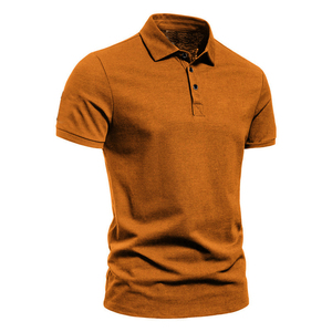 Polo à manches courtes en tricot uni pour homme, style décontracté, coupe classique, noir, boutons sur le devant - Product Image 5
