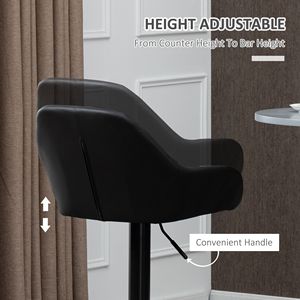 Collection de tabourets de bar pivotants élégants en cuir PU noir avec base en acier, durables et élégants - Product Image 5