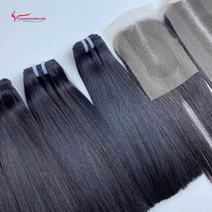 Ofertas de moda para cabello humano vietnamita Black Bone Straight Weft, calidad doblemente tramada, sin caída ni enredos. - Product Image 1