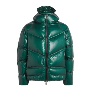 Veste matelassée à capuche unisexe QUANTA INTERNATIONAL bleue coupe-vent en polyester standard pour l'automne, fermeture éclair décontractée, coupe régulière - Product Image 1