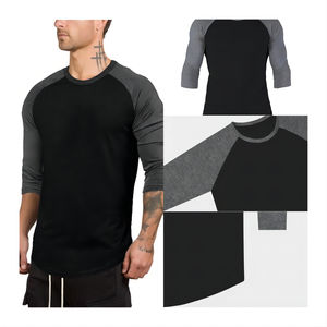 T-shirt à manches longues pour homme, coupe classique, col rond, tissu jersey décontracté, imprimé en sérigraphie, 180g, séchage rapide - Product Image 3