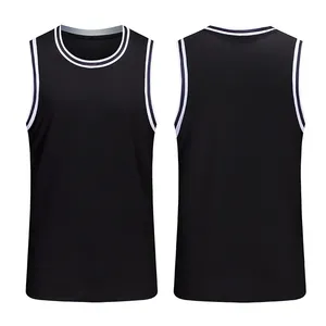 Maillots de basketball athlétiques personnalisés pour hommes, sans manches, en mesh, à séchage rapide, pour l'été, pour entraînement et compétition, vierges - Product Image 2