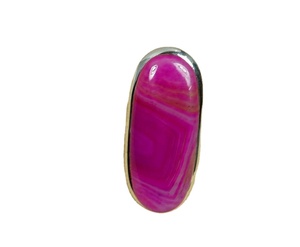 Bijou artisanal certifié par un tiers, en argent sterling 925 plaqué or rose, avec corail taille ovale et serti clos fantaisie, tendance, idéal comme cadeau - Product Image 1