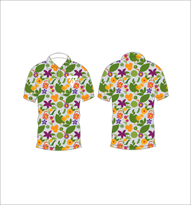 Men’s <b>White</b> Multicolor Floral Leaf Print Polo Shirt Short Sleeve Casual Summer Golf <b>Tee</b> - Product Image 3