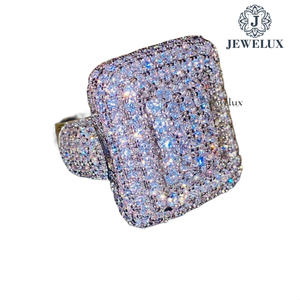 Custom Luxury Unisex Silver Rings with 14K Gold Plating IGI Certified Jewelux for Wedding Engagement Parties Export From India - Product Image 2