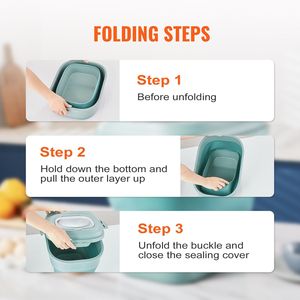 Grand récipient pliable de stockage d'aliments pour chiens d'une capacité de 50 lb, roulettes attachables, couvercle hermétique pour la cuisine, aliments pour animaux domestiques - Product Image 5