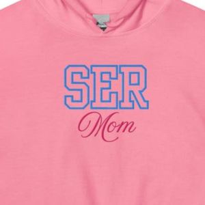 Sudadera con Capucha Unisex Bordada para Mamá, Sudadera Rosa con Capucha, Felpa Suave, Estilo Casual para Uso Diario, Estilo Atlético Cómodo - Product Image 3