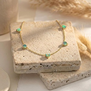 Magnifique collier pendentif en opale noire véritable, pendentif en opale naturelle et or pour femmes - Product Image 6