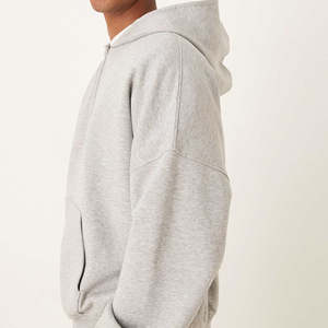 Sudadera con Capucha Negra Unisex de Invierno para Hombre, de Alta Calidad OEM, con Cierre, Tejido de Felpa Modal Personalizado de 430gsm/550 gramos, Bordada, Transpirable y de Secado Rápido - Product Image 4