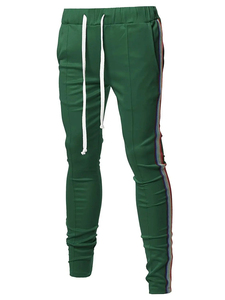 Pantalones Deportivos Amarillos para Hombre, Corte Ajustado, Cintura con Cordón, Puños Elásticos, para Correr, Entrenamiento, Fitness y Uso Casual - Product Image 4
