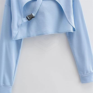 Hot Sale Long Sleeves Woman <b>Crop</b> <b>Top</b> Hoodies For Street Wear Wholesale Cheap Price Women Cropped Hoodies - Product Image 3