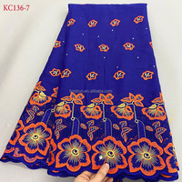 KC136 gros lafaya africain suisse Voile dentelle tissu dernier Lafaya nigérian dentelle broderie 100% coton Dubaï Style pour la fête