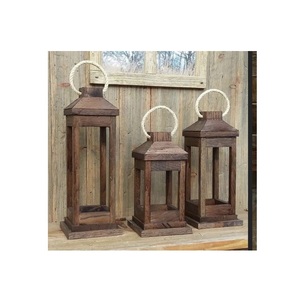 Lanterne à bougie en bois rustique pour la décoration de la maison, la décoration de mariage, les présentations de fêtes, les accents de cheminée et les intérieurs chaleureux - Product Image 4