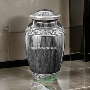 Urnes funéraires décoratives noires pour cérémonies commémoratives, design classique, couleur personnalisée, pots funéraires en métal pour cendres. - Product Image 3