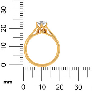 Anillo Solitario Solo Sheen, Anillo de Diamantes Solitario de Corte Redondo en Oro Sólido de Lujo, Anillo de Compromiso Elegante y Minimalista para Mujer - Product Image 5