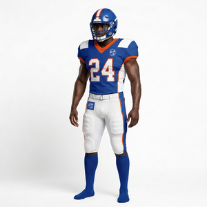 Conjunto de Uniforme de Fútbol Americano Azul para Hombre, Jersey, Pantalones, Casco, Número 24, Equipo de Protección - Product Image 5
