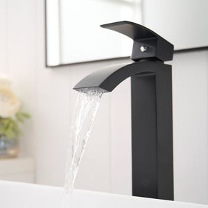 Rubinetto Moderno Monocomando Nero Spazzolato per Lavabo Bagno, Miscelatore Monoforo per Lavandino - Product Image 4