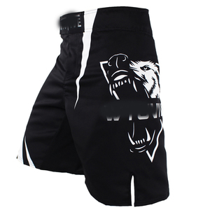 Custom Printed 100% Cotton Eco-Friendly MMA Shorts <b>4</b>-<b>Way</b> <b>Stretch</b> <b>Fabric</b> Sublimation or Screen Print Bulk Orders Welcome - Product Image 3