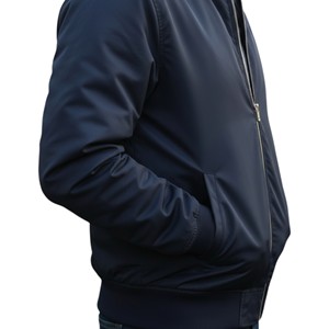 Veste Homme Slim Coupe Droite avec Logo, Coupe-Vent Respirante à Col en V Zippé, Service OEM, Polyester/Coton, Personnalisable pour l'Hiver - Product Image 2