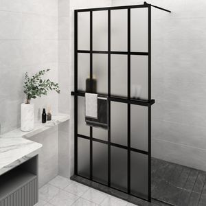 46.5 nero "x 74.8" ESG vetro e alluminio cabina doccia parete con ripiano per la tua doccia - Product Image 1