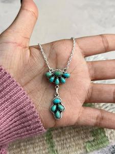 Natural Kingman Turquoise <b>Necklace</b> Handmade Sterling Silver <b>Boho</b> Southwestern Statement Jewelry Gift for Her Pendant - Product Image 2
