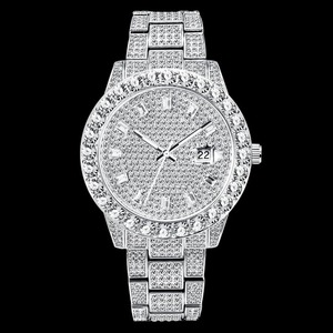 Montre Krishnavii pour homme, luxe vintage, analogique, diamant moissanite, mouvement à quartz ETA, boîtier en acier inoxydable, cristal, écologique - Product Image 4