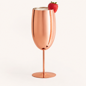 Copas de champán de metal irrompible color oro rosa, copas de vino con tallo aisladas de primera calidad, perfectas para fiestas al aire libre y conjuntos de regalo. - Product Image 2