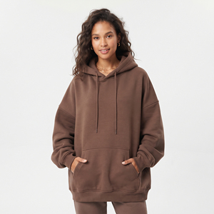 Women's Pullover Fleece Hoodies Hooded Front Option Full Sleeve Drop Shoulder Oversize Heavy <b>Weight</b> 430GSM Winter Hip Hop Style - Product Image 1