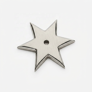 Poignée de meuble en laiton de qualité supérieure, forme étoile, design élégant, durable, finition nickel satiné, pour la maison et le bureau - Product Image 1