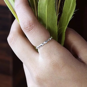 Minimalist Oval Bead <b>Ring</b> 925 Sterling <b>Silver</b> Thin Stackable Band Handmade Fine Jewelry for Women - Product Image 2