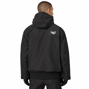 Men <b>Black</b> <b>Windbreaker</b> Jacket Hooded Lightweight Waterproof Outdoor Streetwear Custom Bulk Manufacturer USA - Product Image 2