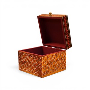 Boîte à bijoux en bois colorée artisanale |   Boîte de rangement décorative pour souvenirs |   Boîte cadeau multifonctionnelle faite à la main (empilable) - Product Image 3