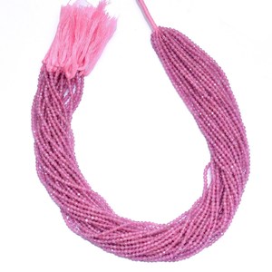 Cuentas de turmalina AAA de 2mm-3mm microfacetadas en forma de rondel, turmalina rosa natural, piedra semipreciosa, cuentas sueltas para la fabricación de joyería. - Product Image 2