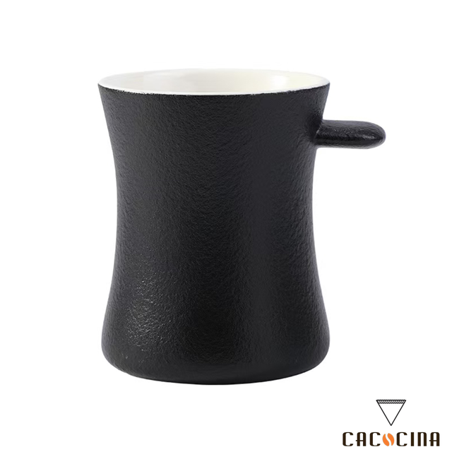 Cacocina Matte Black Ceramic Coffee Mug Ergonomic Handle 360ml Asian Zen Dishwasher Microwave Safe for Home Office Tea Latte