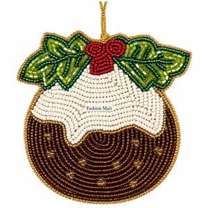 Adorno de Bastón de Caramelo Hecho a Mano con Cuentas, Decoración Navideña a Rayas Rojas y Blancas, Accesorio Artesanal para Árbol de Navidad - Product Image 4