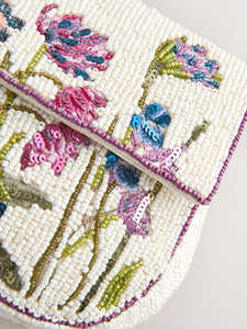 Floral Beaded High Quality Evening Clutch Purse with Sequin Embroidery up to 1L Capacity Flap Closure for Party Wedding Banquet - Product Image 2