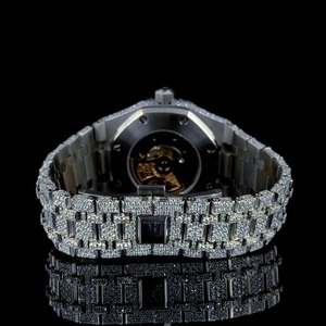 Montre mécanique de luxe style Hip-Hop Iced Out, entièrement incrustée de diamants Moissanite VVS, scintillante pour hommes - Product Image 5
