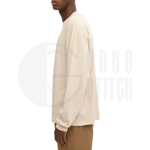 Camiseta de Manga Larga Extra Grande Personalizada para Hombre, Algodón Grueso, Estilo Urbano, Cuello Redondo, OEM ODM, Venta al Por Mayor - Product Image 3