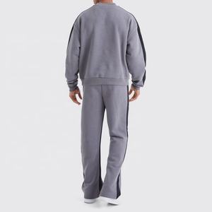 Conjunto deportivo de dos piezas para hombre, sudadera de algodón y pantalones de felpa, ropa deportiva informal para correr, venta al por mayor - Product Image 2